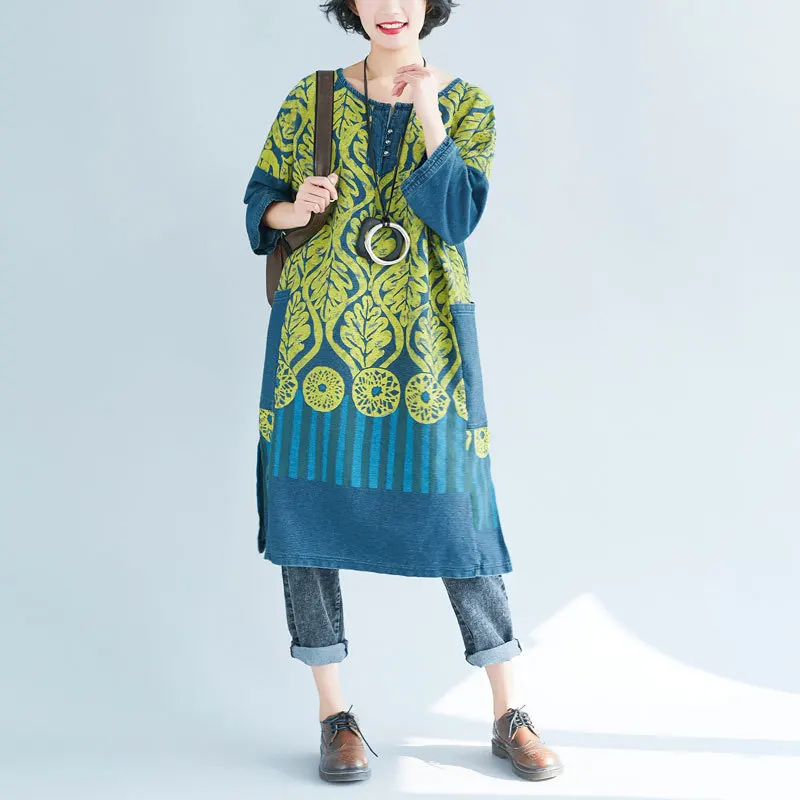 Johnature New Striped Patchwork Floral Print Knee-length Dress 2019 Summer Casual Loose O-neck Pockets Half Sleeve Women Dresses
Johnature New Striped Patchwork Floral Print Knee-length Dress 2019 Summer Casual Loose O-neck Pockets Half Sleeve Women Dresses