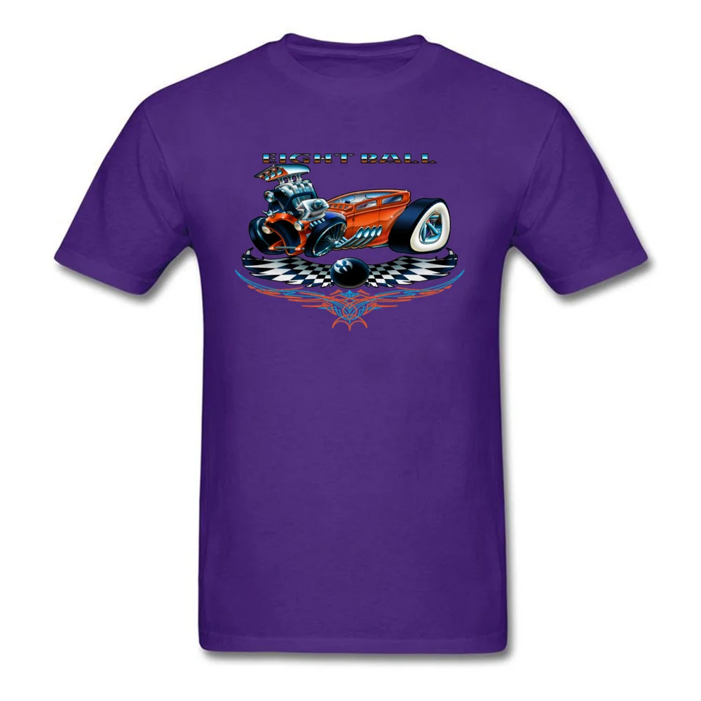 8 Ball Hot Rod Rife Personalized Tops Shirt Crewneck Summer Fall 100% Cotton Short Sleeve T-shirts for Men Design Tee-Shirts 8 Ball Hot Rod purple