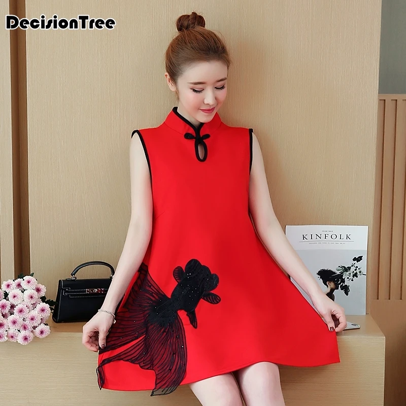 2019 summer cheongsam dress women traditional chinese clothes sleeveless elegant short qipao dress goldfish cute cheongsam
2019 summer cheongsam dress women traditional chinese clothes sleeveless elegant short qipao dress goldfish cute cheongsam