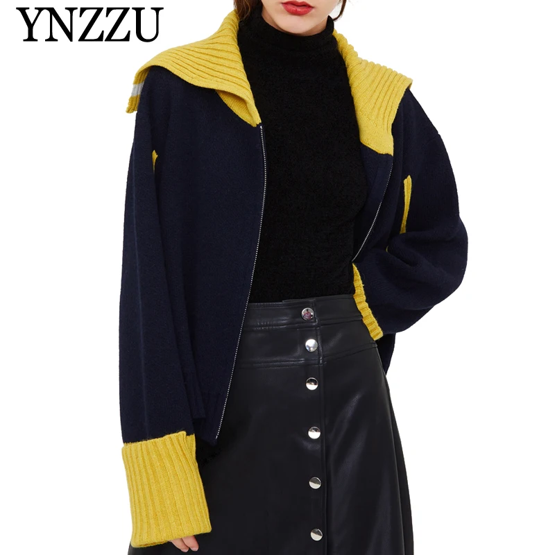 YNZZU 2019 Autumn Winter Patchwork Women Zipper Cardigan Loose Warm Long sleeve knitted jacket Chic Knit Sweater Outwear YO886
YNZZU 2019 Autumn Winter Patchwork Women Zipper Cardigan Loose Warm Long sleeve knitted jacket Chic Knit Sweater Outwear YO886