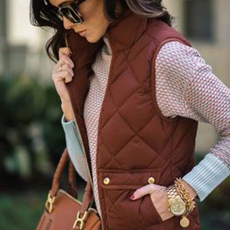 Mandarin collar Pocket Zipper colete de inverno feminino Fashion casual sleeveless streetwear warm chalecos invierno mujer 2019
Mandarin collar Pocket Zipper colete de inverno feminino Fashion casual sleeveless streetwear warm chalecos invierno mujer 2019