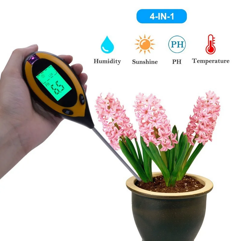 Urijk Digital Soil PH Meter 4 in 1 LCD Backlight Light/Temperature Tester Soil Moisture Meter Monitor Gardening Plants Tool
Urijk Digital Soil PH Meter 4 in 1 LCD Backlight Light/Temperature Tester Soil Moisture Meter Monitor Gardening Plants Tool