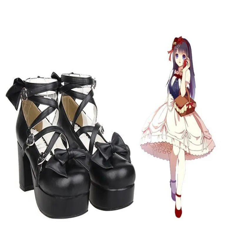 Anime lolita cosplay shoes leather Princess women heeled shoes Bow high heels platform shoes A792
Anime lolita cosplay shoes leather Princess women heeled shoes Bow high heels platform shoes A792