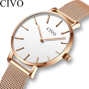 CIVO Fashion Luxury Women Watches Ladies Watch Ultra Thin Waterproof Steel Mesh Strap Quartz Watch Women Clock Relogio Feminino
CIVO Fashion Luxury Women Watches Ladies Watch Ultra Thin Waterproof Steel Mesh Strap Quartz Watch Women Clock Relogio Feminino