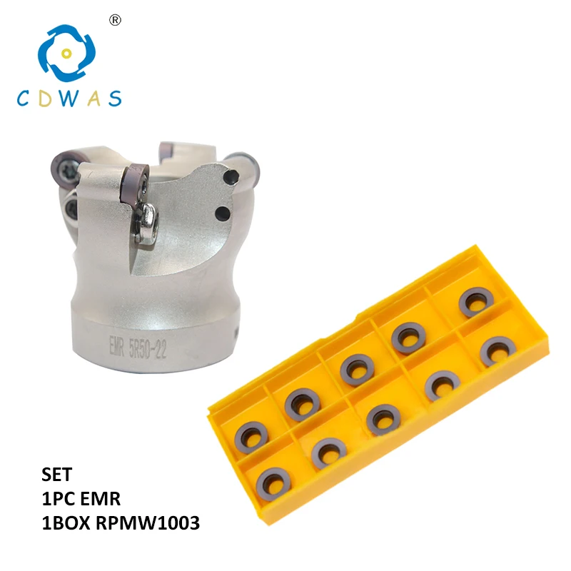 1PC EMR 5R 50 22 4T / EMR 5R 63 22 4T Face Mill Holder + 10PCS Round Insert RPMW1003 Milling Cutter Indexable Mill Tool Set
1PC EMR 5R 50 22 4T / EMR 5R 63 22 4T Face Mill Holder + 10PCS Round Insert RPMW1003 Milling Cutter Indexable Mill Tool Set