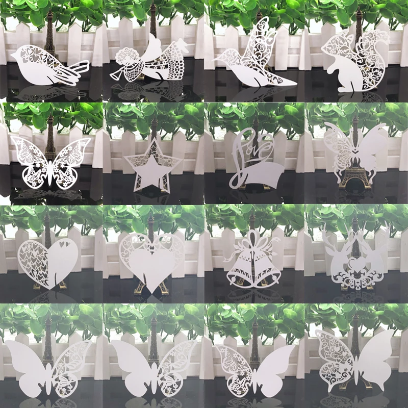 50pcs White Butterfly Heart Laser Cut Table Mark Wine Glass Name Place Cards Baby Shower Wedding Birthday Party DIY Decorations
50pcs White Butterfly Heart Laser Cut Table Mark Wine Glass Name Place Cards Baby Shower Wedding Birthday Party DIY Decorations