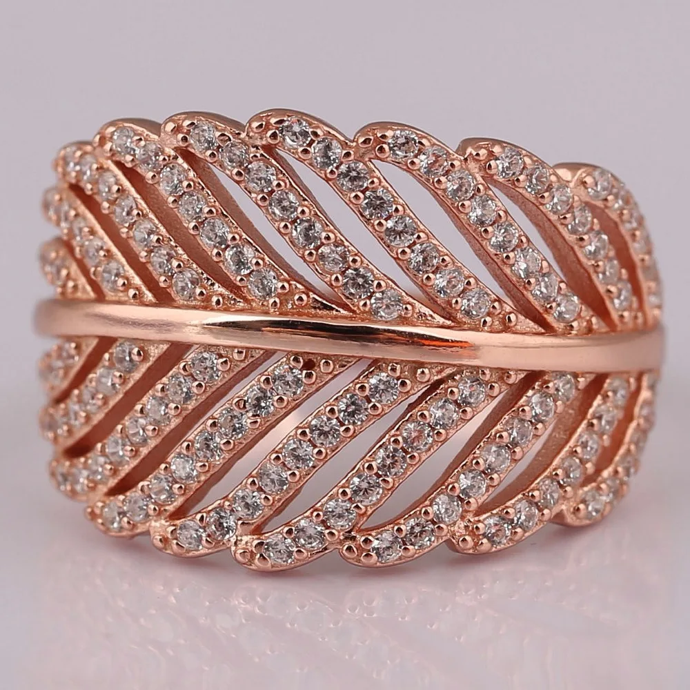 new 925 sterling Silver rings Light As A Feather Ring Rose & Clear CZ Compatible With European Jewelry 2018
new 925 sterling Silver rings Light As A Feather Ring Rose & Clear CZ Compatible With European Jewelry 2018