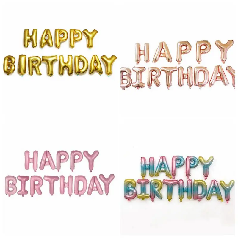 13pcs Happy Birthday Letter Balloons 16inch Foil Ballons Birthday Party Decorations Rose Gold Silver Black Globos Gifts Supplies
13pcs Happy Birthday Letter Balloons 16inch Foil Ballons Birthday Party Decorations Rose Gold Silver Black Globos Gifts Supplies