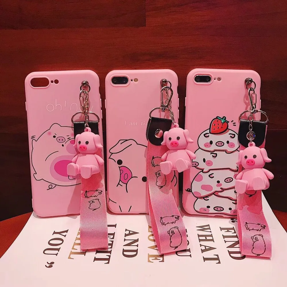 Funny pink strawberry pig multi-function key doll bracket lanyard soft cover case for iphone 6 7 8 plus X XR XS MAX phone cases
Funny pink strawberry pig multi-function key doll bracket lanyard soft cover case for iphone 6 7 8 plus X XR XS MAX phone cases