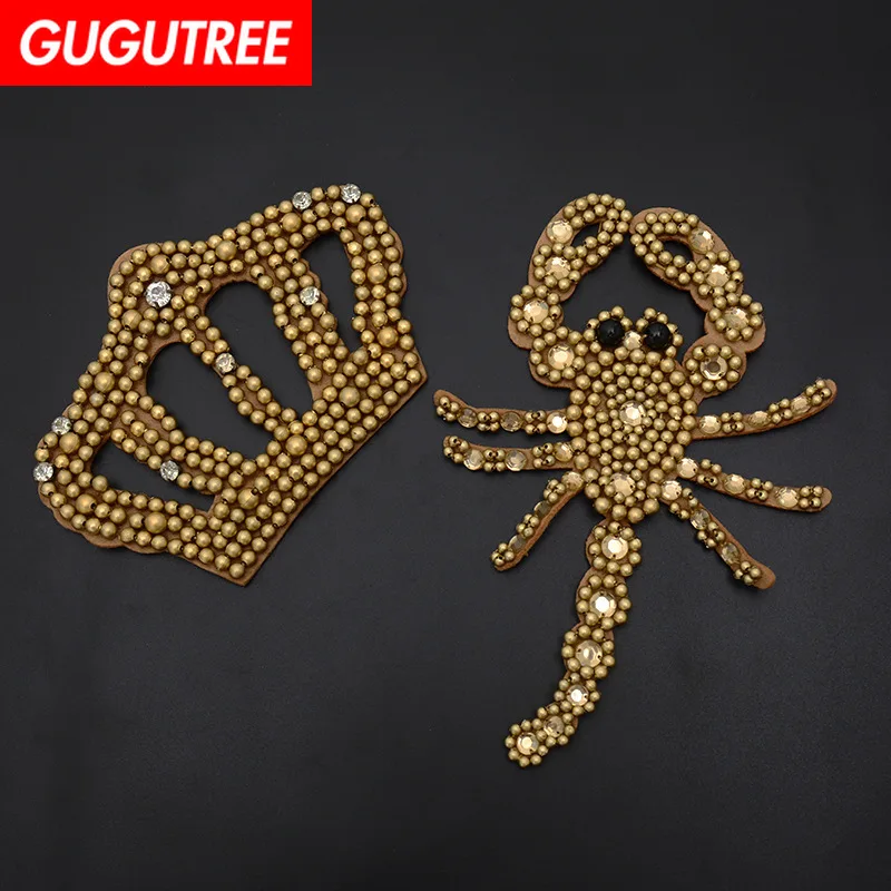 GUGUTREE embroidery beaded big crown patches scorpion patches badges applique patches for clothing SK-1
GUGUTREE embroidery beaded big crown patches scorpion patches badges applique patches for clothing SK-1
