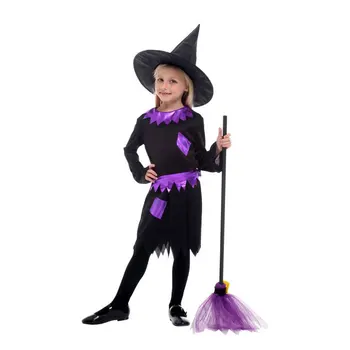 Kids Child Cute Purple Black Patch Little Witch Costume for Girl Halloween Purim Carnival Party Masquerade Mardi Gras Dress
Kids Child Cute Purple Black Patch Little Witch Costume for Girl Halloween Purim Carnival Party Masquerade Mardi Gras Dress