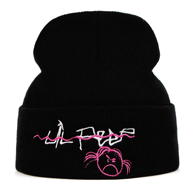 Lil Peep Beanie вязанная шапка с вышивкой xxxtentacion lil.peep Love мужская женская вязаная Skullies