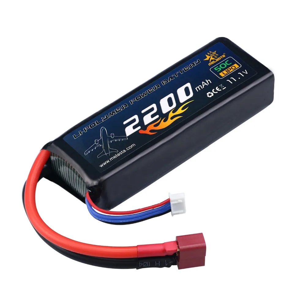 Melasta 3S 11.1V 2200mAh 50C Lipo Battery RC battery with Deans -T Connector for RC Airplane Helicopter Boat Drone and FPV
Melasta 3S 11.1V 2200mAh 50C Lipo Battery RC battery with Deans -T Connector for RC Airplane Helicopter Boat Drone and FPV