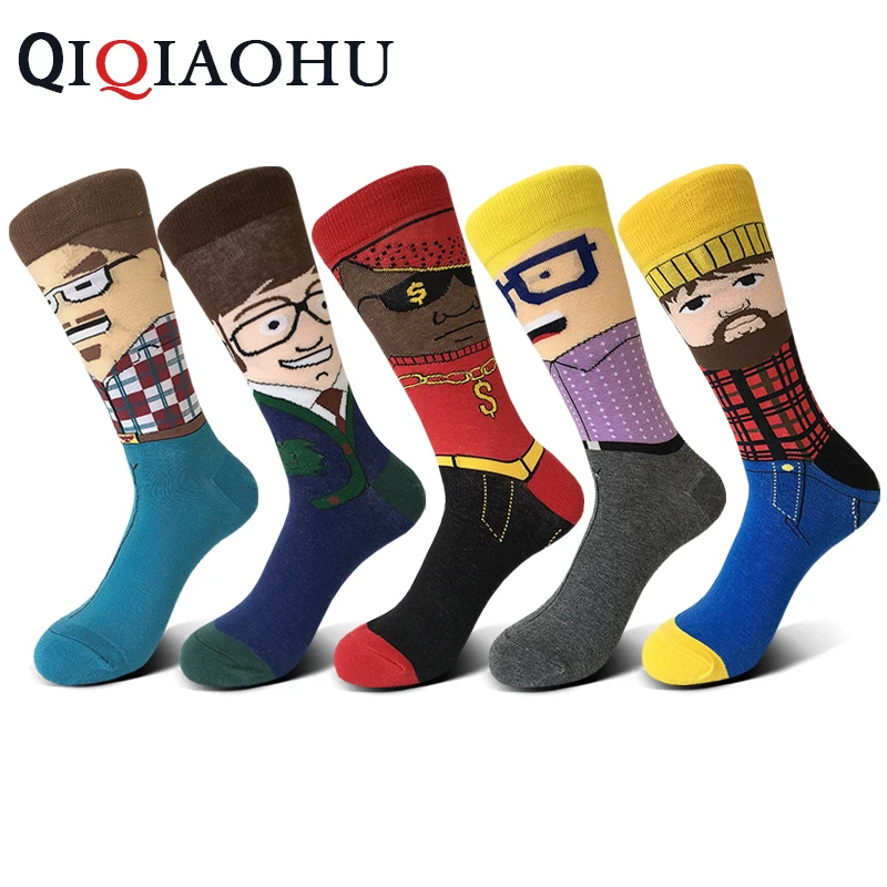 5 pairs/lot funny jacquard crew socks for men high quality cotton sock fashion comfy glasses style happy socks Hip Hop socks
5 pairs/lot funny jacquard crew socks for men high quality cotton sock fashion comfy glasses style happy socks Hip Hop socks