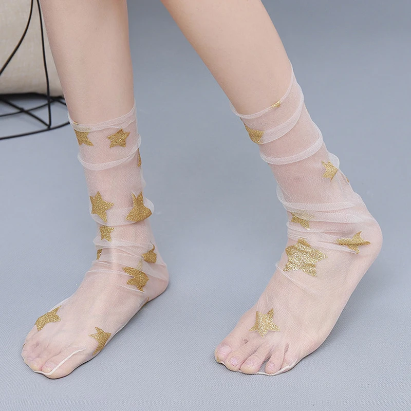 2019 Spring Summer Women Socks Fashion Harajuku Glitter Stars Ladies Transparent Mesh Gold Sliver Shiny Fishnet Sock Hosiery Sox
2019 Spring Summer Women Socks Fashion Harajuku Glitter Stars Ladies Transparent Mesh Gold Sliver Shiny Fishnet Sock Hosiery Sox