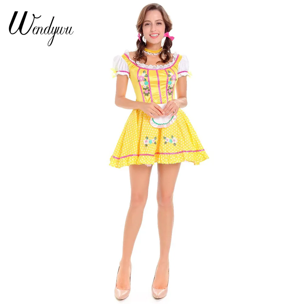 Wendywu New Women Cute Short Sleeve Yellow Mini Dress Halloween Beer Girl Cosplay Costumes
Wendywu New Women Cute Short Sleeve Yellow Mini Dress Halloween Beer Girl Cosplay Costumes