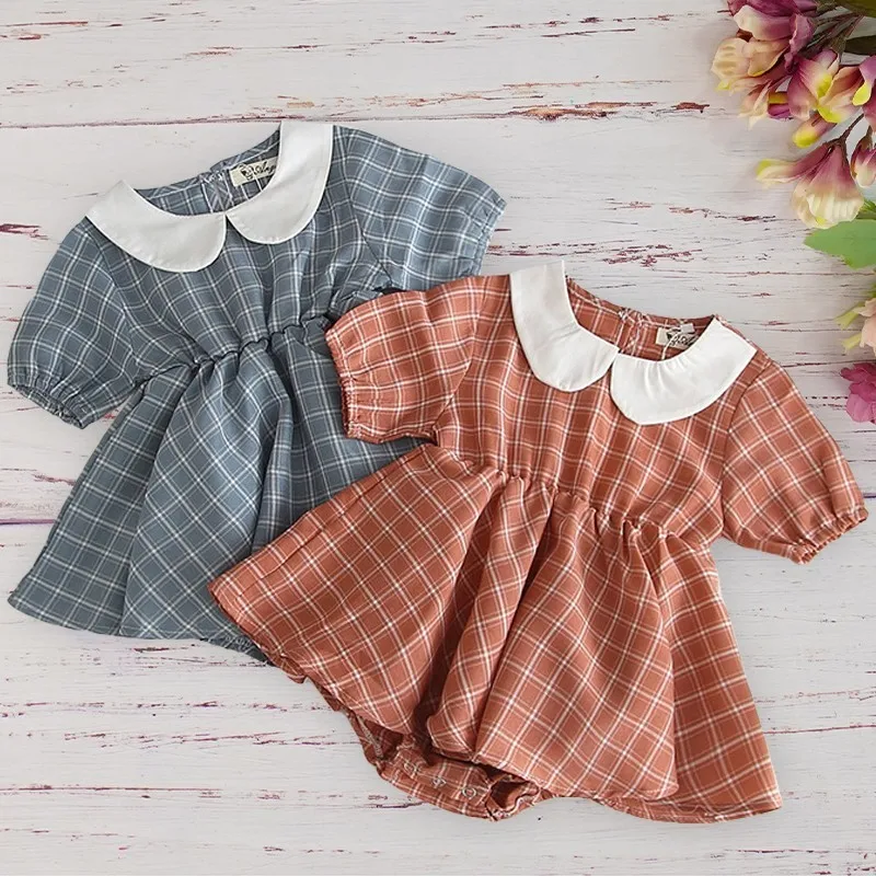 2019 Summer Baby Girl Outfit Cotton Plaid Round Neck Romper Skirt For Toddler Kids Short Sleeve Peter Pan Collar Roupas Infitil
2019 Summer Baby Girl Outfit Cotton Plaid Round Neck Romper Skirt For Toddler Kids Short Sleeve Peter Pan Collar Roupas Infitil