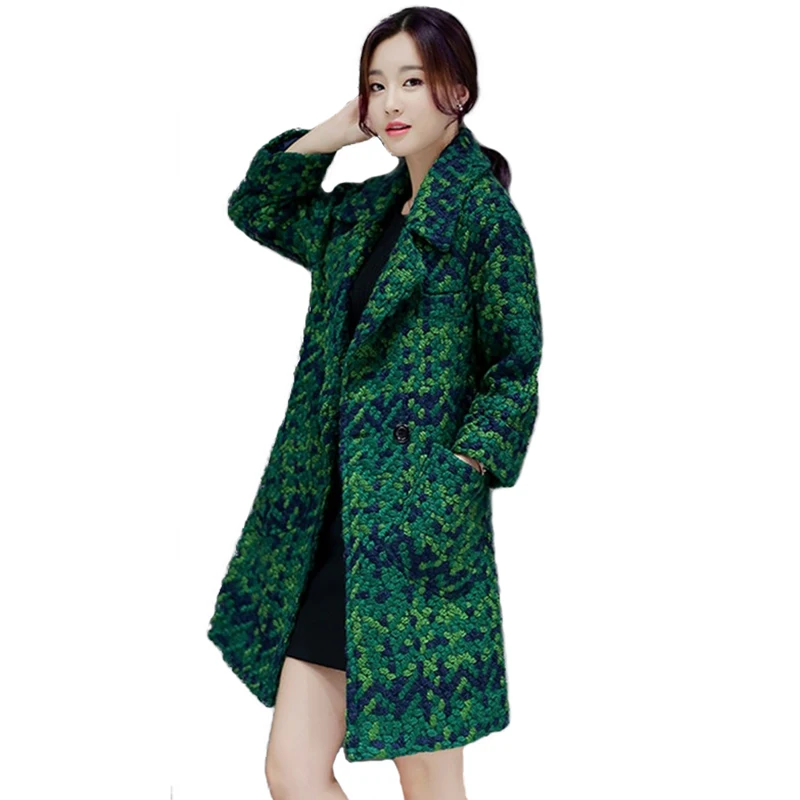 2019 Autumn Winter Women Plaid Woolen Coat Fashion Green Crude Woolen Jacket female Plus size Thicken Slim Basic Coat Women N363
2019 Autumn Winter Women Plaid Woolen Coat Fashion Green Crude Woolen Jacket female Plus size Thicken Slim Basic Coat Women N363