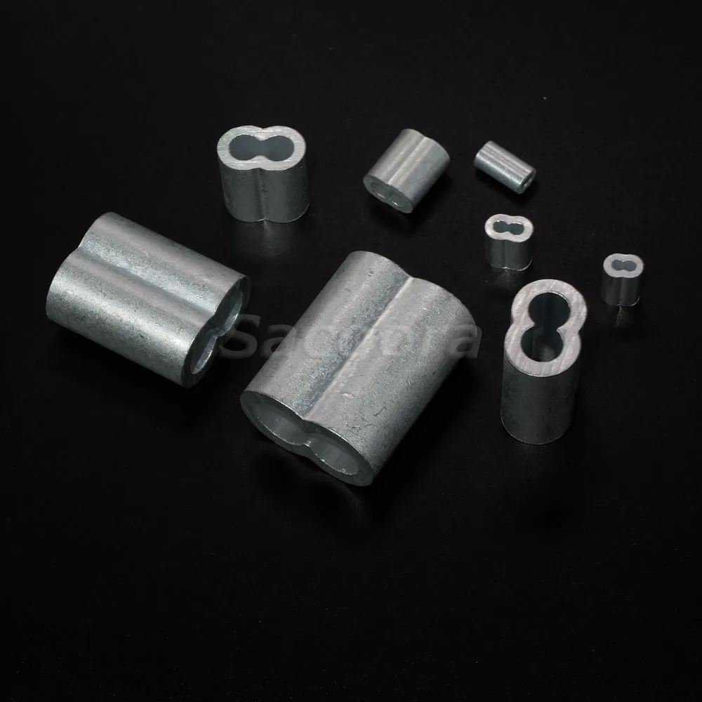 para cable de 3 mm de di/ámetro accesorios de engarzado de cable f/érula de doble barril de aluminio IWILCS 100 PCS Clip de mangas de aluminio clips de manguito de engarce de engarce