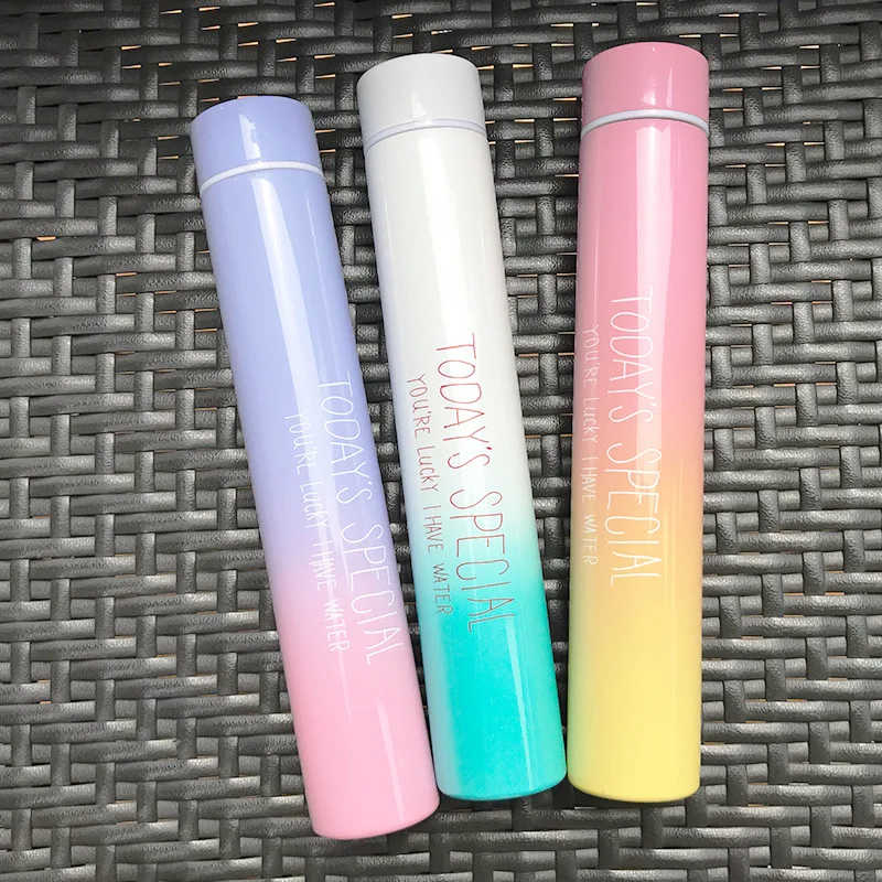 280ml Creative Colorful Stainless Steel Long Water Bottles Student Girl Women Outdoor Protection Portable Drinking Bottles
280ml Creative Colorful Stainless Steel Long Water Bottles Student Girl Women Outdoor Protection Portable Drinking Bottles