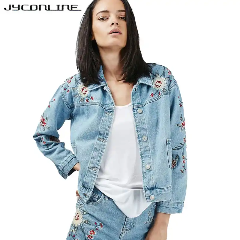 floral jeans jacket