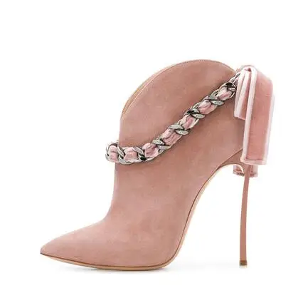 fashion woman new pointed toe high heel bow chains ankle boots high quality suede leather metal spike high heel pointed toe boot
fashion woman new pointed toe high heel bow chains ankle boots high quality suede leather metal spike high heel pointed toe boot
