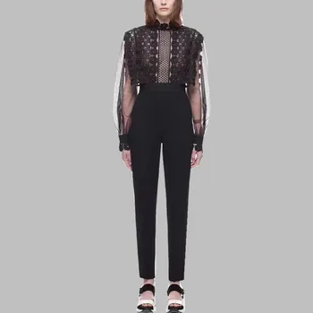 Self Portrait Runway Spring Jumpsuits 2019 Women Black Lace Patchwork Mesh Long Sleeve Rompers Sexy Hollow Out Full Jumpsuits
Self Portrait Runway Spring Jumpsuits 2019 Women Black Lace Patchwork Mesh Long Sleeve Rompers Sexy Hollow Out Full Jumpsuits
