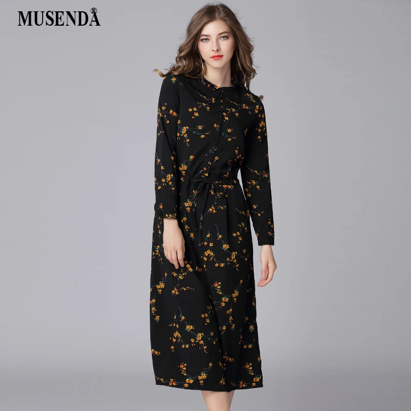 MUSENDA Plus Size Women Black Chiffon Print Drawstring Waist Long Dress New 2018 Spring Female Party Dresses Vestidos Robe 3XL
MUSENDA Plus Size Women Black Chiffon Print Drawstring Waist Long Dress New 2018 Spring Female Party Dresses Vestidos Robe 3XL