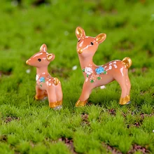 1 Buah Selamat Hari Natal Rusa Model Kecil Patung Figurine Kerajinan Gambar Ornamen Miniatur DIY(China)