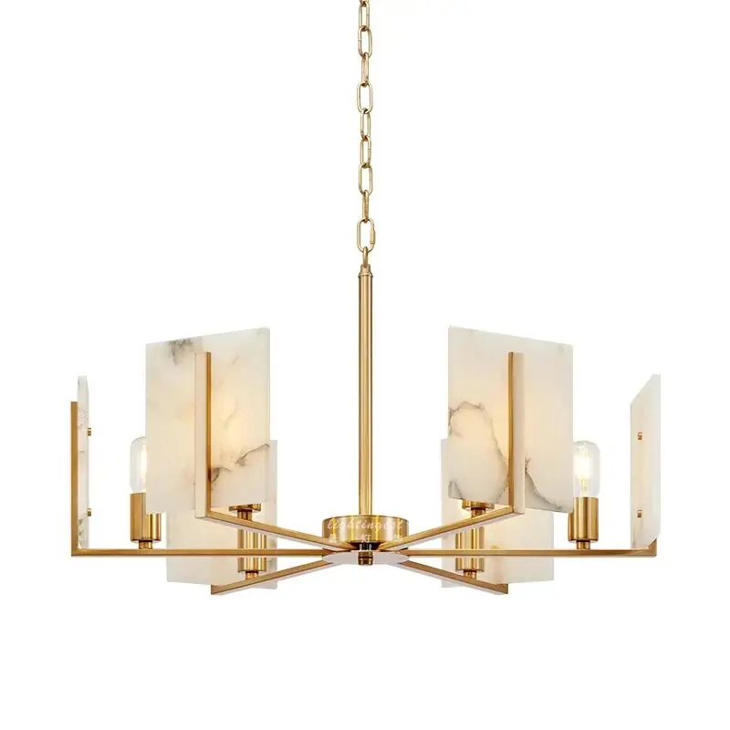 Modern 6 light copper Chandelier Lamp marble lampshade creative design luxury light for villa hall hotel lobby foyer art deco
Modern 6 light copper Chandelier Lamp marble lampshade creative design luxury light for villa hall hotel lobby foyer art deco