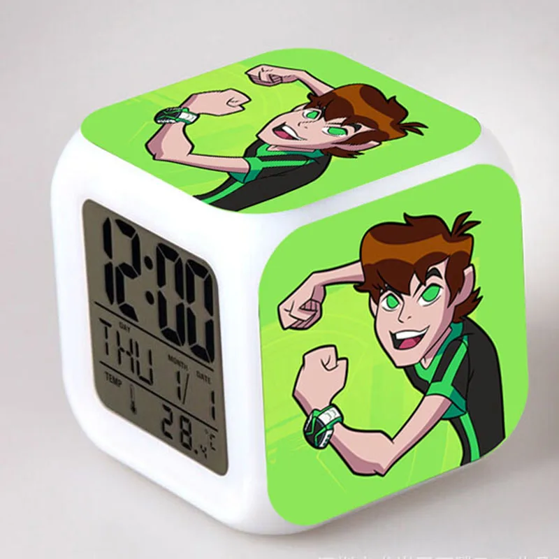 Ben 10 LED Alarm Clocks Luminous reloj despertador de cabeceira 7 Color Flash Digital Clock Watch reveil projection heure lamp
Ben 10 LED Alarm Clocks Luminous reloj despertador de cabeceira 7 Color Flash Digital Clock Watch reveil projection heure lamp