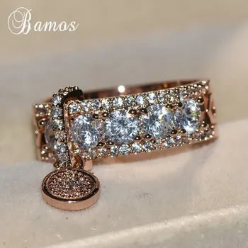 Bamos Luxury White Zircon Engagement Ring Vintage Rose Gold Filled Wedding Rings For Women Fashion Jewelry 2018 New Arrival
Bamos Luxury White Zircon Engagement Ring Vintage Rose Gold Filled Wedding Rings For Women Fashion Jewelry 2018 New Arrival