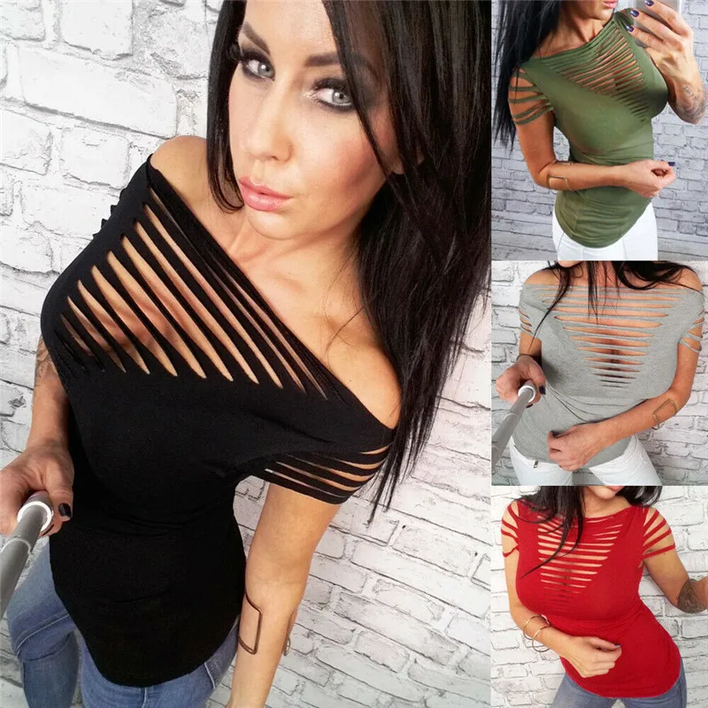 2019 Sexy Women Clubwear Holes Hollow Out Bandage T-shirt Tops Bodycon Summer Short Sleeve Casual Tee Top T-Shirt New Arrivals
2019 Sexy Women Clubwear Holes Hollow Out Bandage T-shirt Tops Bodycon Summer Short Sleeve Casual Tee Top T-Shirt New Arrivals