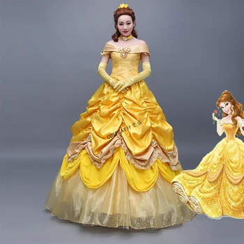 High Quality Customized Classic love film The Beauty And The Beast Princess Belle Fantastic Yellow long dress cosplay costumes
High Quality Customized Classic love film The Beauty And The Beast Princess Belle Fantastic Yellow long dress cosplay costumes