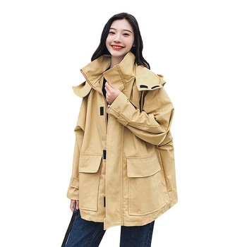 2018 Autumn Winter Trench Coat Women Causal Long Sleeve With Hood Female Loose Stand Collar Big Pocket Oversize Outwear O755
2018 Autumn Winter Trench Coat Women Causal Long Sleeve With Hood Female Loose Stand Collar Big Pocket Oversize Outwear O755