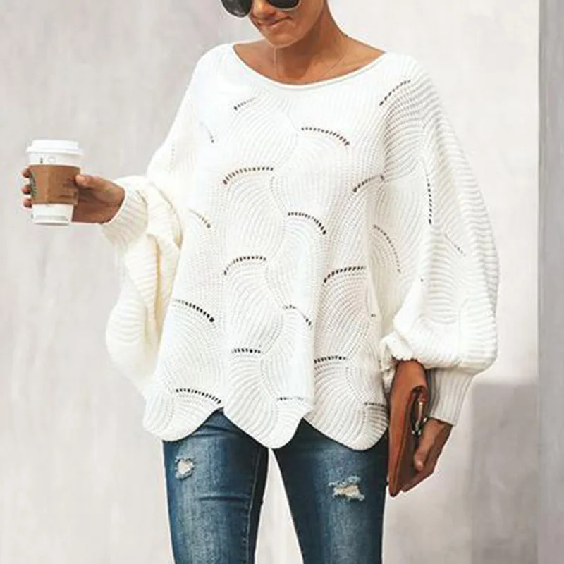 Womens Fashion New Spring Autumn Sweater O-neck Batwing Long-sleeve Knit Pullover Woman Loose Hollow Sexy Tops Female Clothing
Womens Fashion New Spring Autumn Sweater O-neck Batwing Long-sleeve Knit Pullover Woman Loose Hollow Sexy Tops Female Clothing