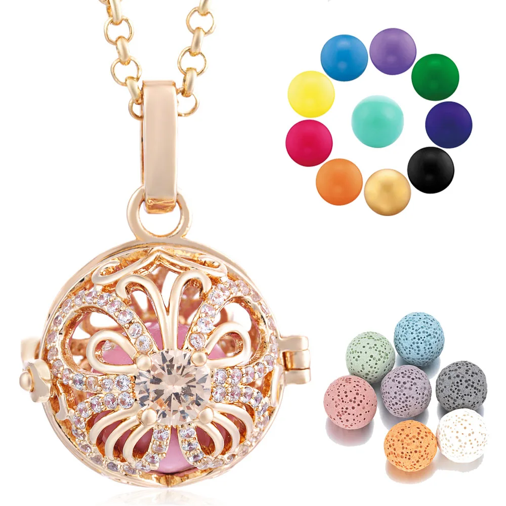 Ginger Snap Zircon Pendant Necklace Pregnancy Balls With Lava Stone Lockets Aromatherapy Essential Oil Diffuser Necklace VA-226
Ginger Snap Zircon Pendant Necklace Pregnancy Balls With Lava Stone Lockets Aromatherapy Essential Oil Diffuser Necklace VA-226