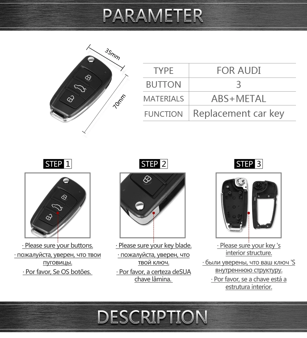 Chiave Telecomando per AUDI No Blade - HTB1As4acWLN8KJjSZFmq6AQ6XXa4
