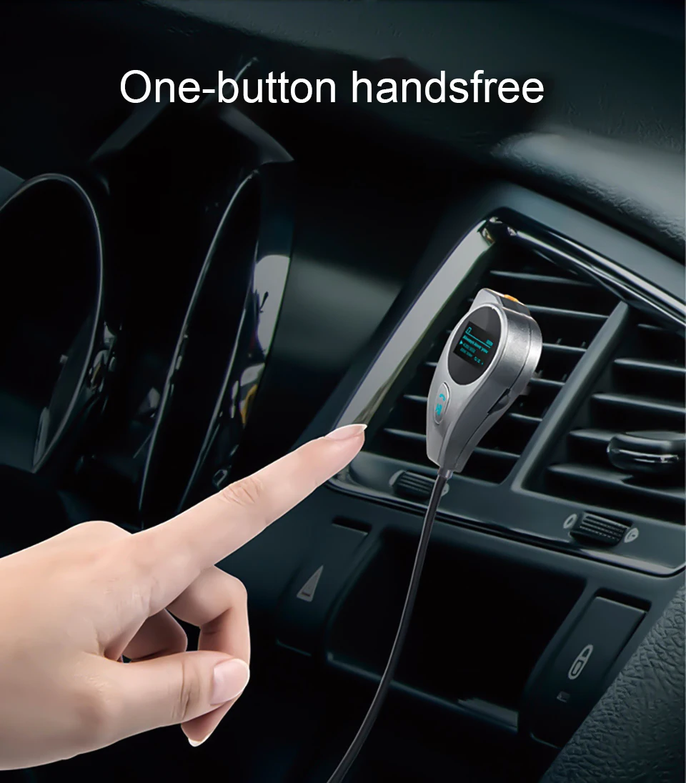 Cunymagos Bluetooth Car Kit mp3 Music Player FM Transmitter Modulator 2.1A Dual USB Car Charger Support U Disk TF Card DC 1224V (6)