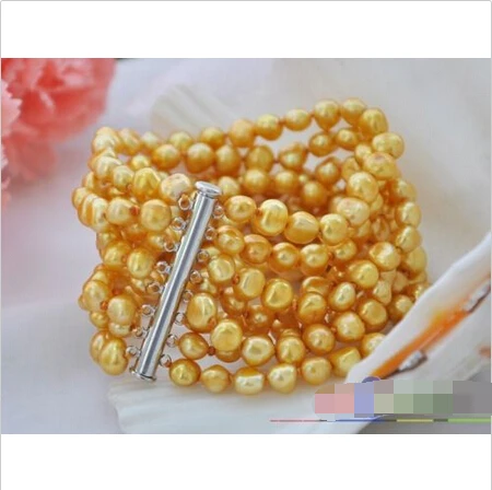p3380 8row 8" 8mm yellow baroque Freshwater cultured pearl bracelet@^Noble style Natural Fine jewe SHIPPING 6.2 6.02
p3380 8row 8" 8mm yellow baroque Freshwater cultured pearl bracelet@^Noble style Natural Fine jewe SHIPPING 6.2 6.02