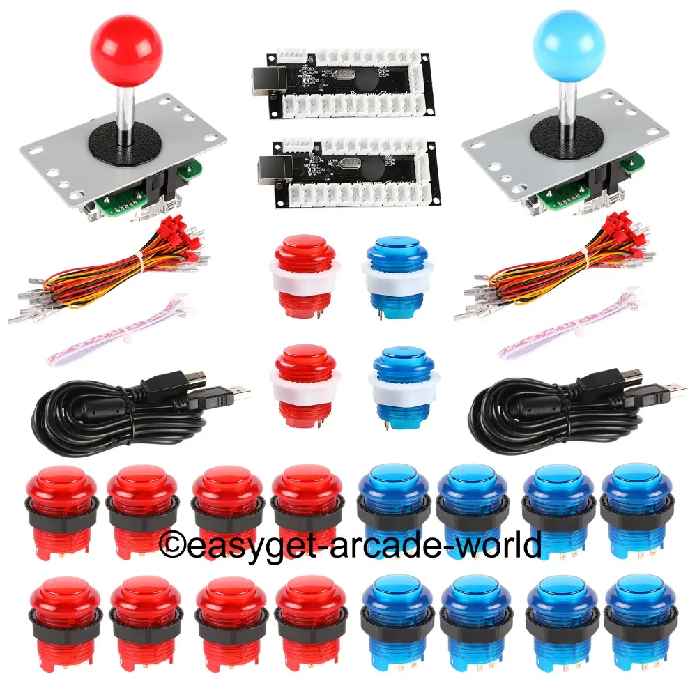 LED Arcade Games DIY Parts Bundle Kit 2 x USB Encoder Board + 2 x Arcade Joystick + 20 x LED Lamps Buttons Mini Arcade Machine
LED Arcade Games DIY Parts Bundle Kit 2 x USB Encoder Board + 2 x Arcade Joystick + 20 x LED Lamps Buttons Mini Arcade Machine