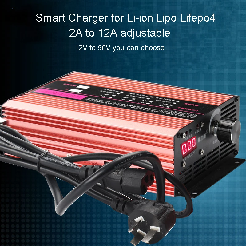 72V 60V 67.2V 71.4V Li-ion LiPo 48V Lifepo4 Lithium Battery Charger Smart Adjustable 2A 5A 10A 12A Fast Charge ebike 12S 20S 24S
72V 60V 67.2V 71.4V Li-ion LiPo 48V Lifepo4 Lithium Battery Charger Smart Adjustable 2A 5A 10A 12A Fast Charge ebike 12S 20S 24S