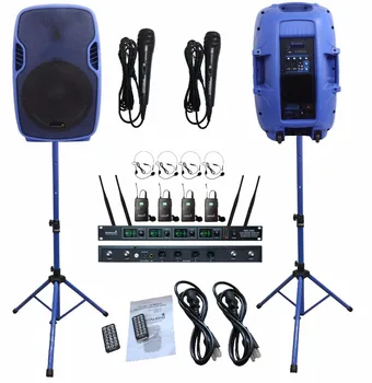 Pair STARAUDIO Blue 3500W 15inch PA DJ Powered Active BT SD USB Speakers W/4CH UHF Wireless Mics Stands Wired Microphone SSBM-15
Pair STARAUDIO Blue 3500W 15inch PA DJ Powered Active BT SD USB Speakers W/4CH UHF Wireless Mics Stands Wired Microphone SSBM-15