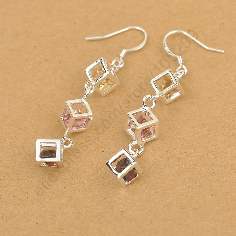 Fashion Happiness Rubik Cube Lady Dangle Earrings 925 Sterling Silver With Shiny CZ Cubic Zirconia Crystal For Woman
Fashion Happiness Rubik Cube Lady Dangle Earrings 925 Sterling Silver With Shiny CZ Cubic Zirconia Crystal For Woman