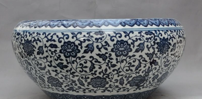16"mark old china blue&white porcelain flower statue Tanks Crock Bottle Pot bowl
16"mark old china blue&white porcelain flower statue Tanks Crock Bottle Pot bowl