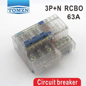 

DZ47LE 3P+N 63A 400V~ 50HZ/60HZ Residual current Circuit breaker with over current and Leakage protection RCBO