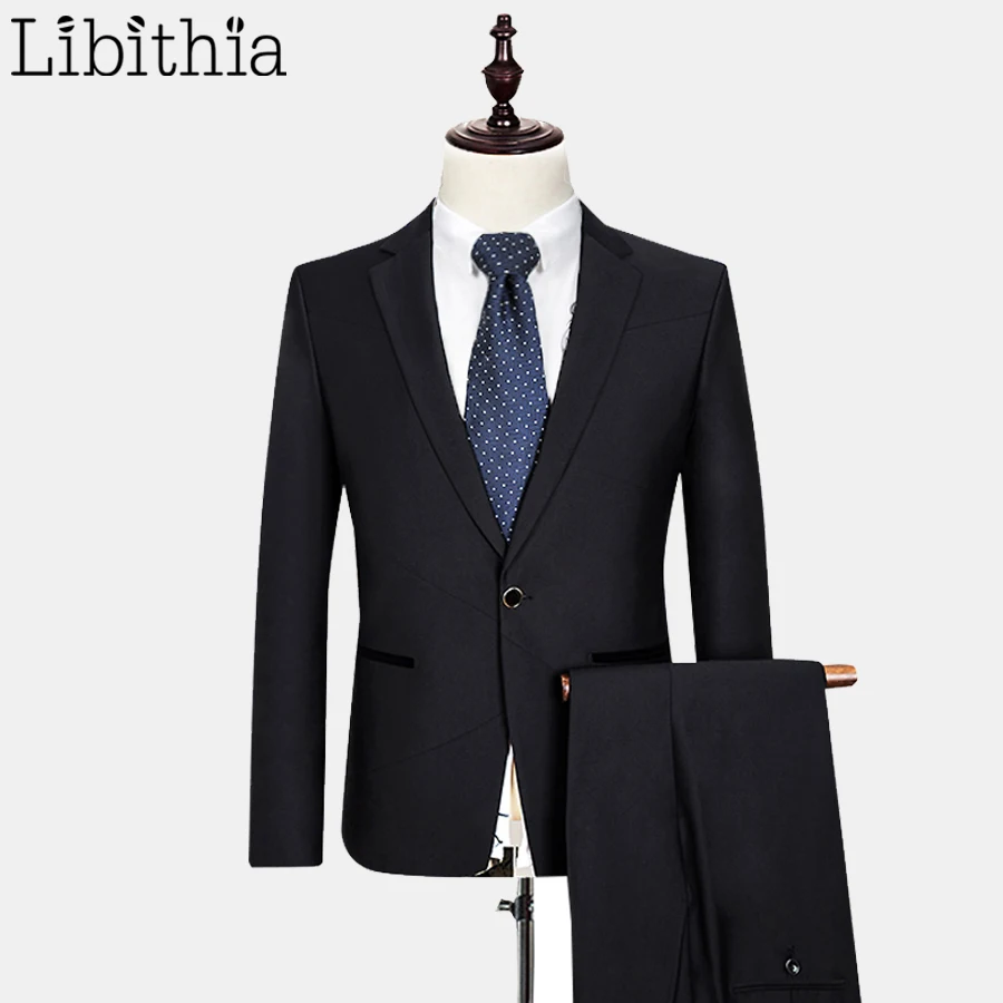 (Jacket + Pant) Men's Wool Suit Formal Costume Homme Mens Casual Suits With Pants Male Slim Fit Wedding Suits For Men Black E543
(Jacket + Pant) Men's Wool Suit Formal Costume Homme Mens Casual Suits With Pants Male Slim Fit Wedding Suits For Men Black E543