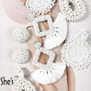Bohemian White Beaded Earrings Handmade Seed Beads Tassel Drop Dangle Earrings For Women Statement Jewelry Big Brincos 2020 UKEN
Bohemian White Beaded Earrings Handmade Seed Beads Tassel Drop Dangle Earrings For Women Statement Jewelry Big Brincos 2020 UKEN