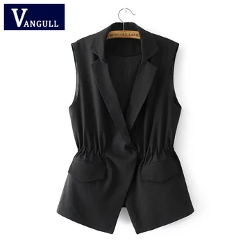 2019 New OL Fashion women Suit vest short style Elastic waist slim elegant office Female Tops black Vest Jackets Double Pockets
2019 New OL Fashion women Suit vest short style Elastic waist slim elegant office Female Tops black Vest Jackets Double Pockets