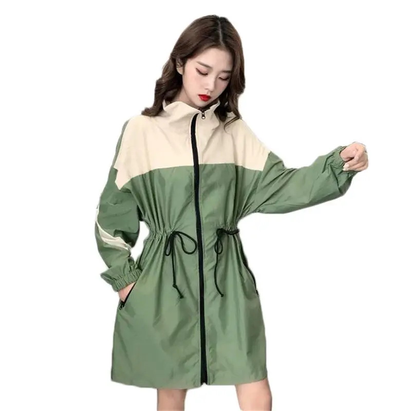 2019 Spring Summer Harajuku Windbreaker Loose Korean Long Shirt Drawstring Waist Slim Jacket Color Matching Coat Vestdios f912
2019 Spring Summer Harajuku Windbreaker Loose Korean Long Shirt Drawstring Waist Slim Jacket Color Matching Coat Vestdios f912